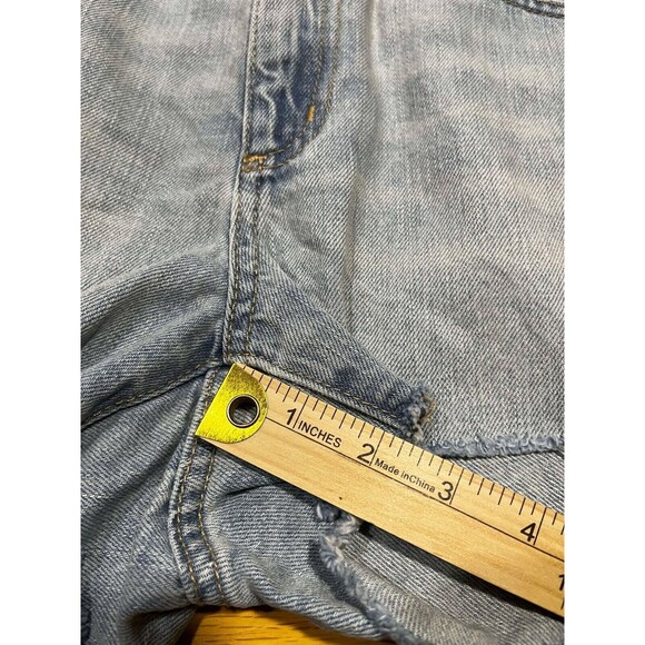 Gap 1969 Shorts Women's Size 31 Slim Denim Light Wash Distressed Patches Concert - Picture 9 of 9
